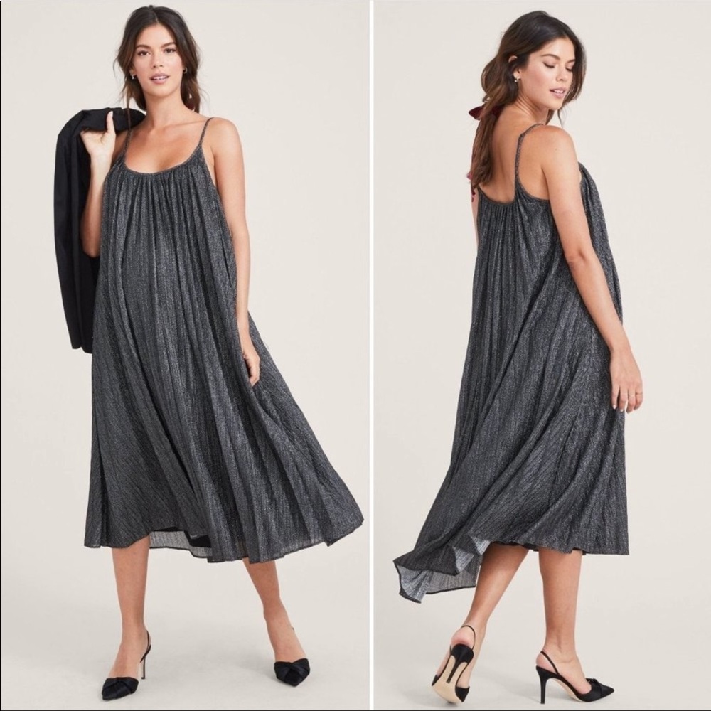 Hatch Veronika Maternity Midi Shimmer Dress Size 2